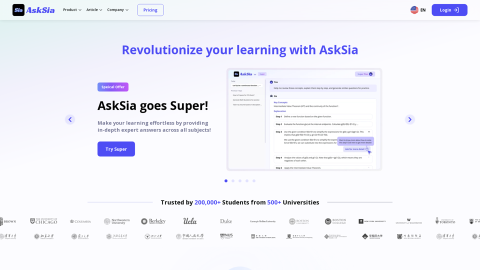 Asksia AI - Your Personal Tutor AI | Best Homework Helper!