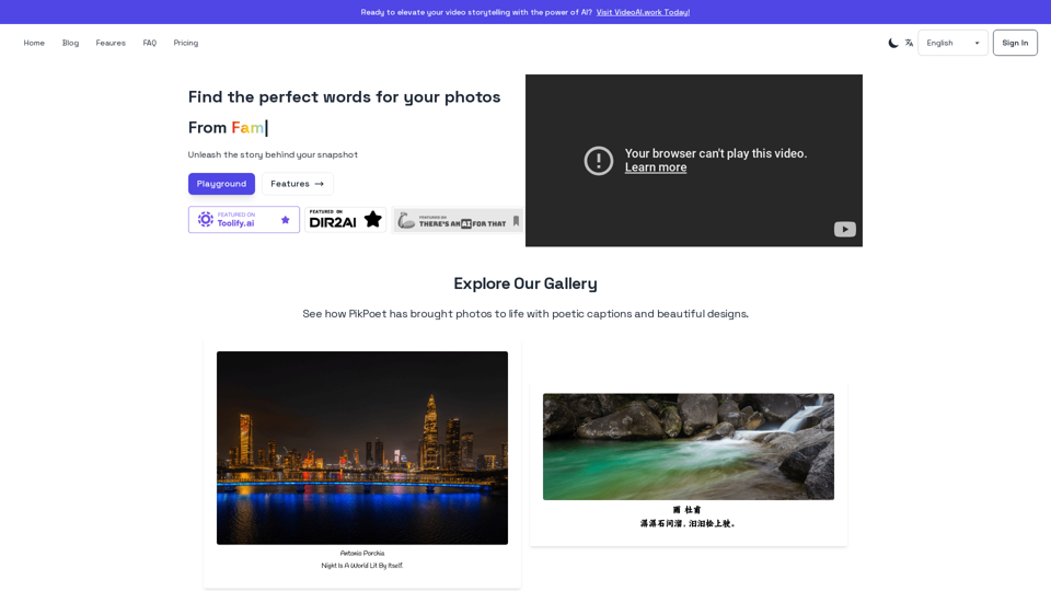 PikPoet | Bridges the gap between your photos and perfect captions.