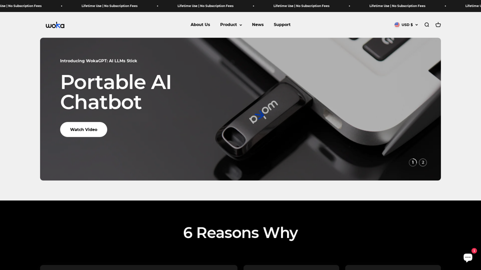 WokaGPT USB即插即用AI聊天机器人 Windows macOS兼容 隐私保护大语言模型支持