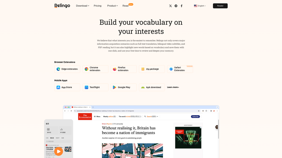 Master English Vocabulary Effortlessly with Relingo-net