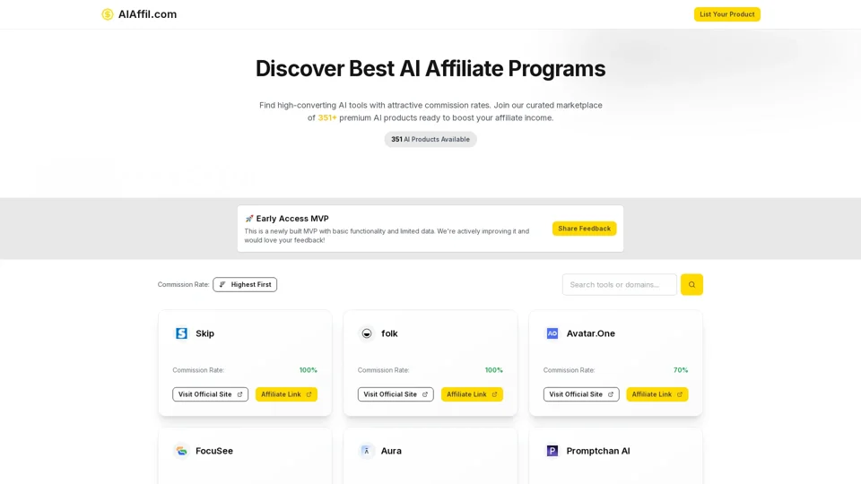 AIAffil: Discover Best AI Affiliate Programs