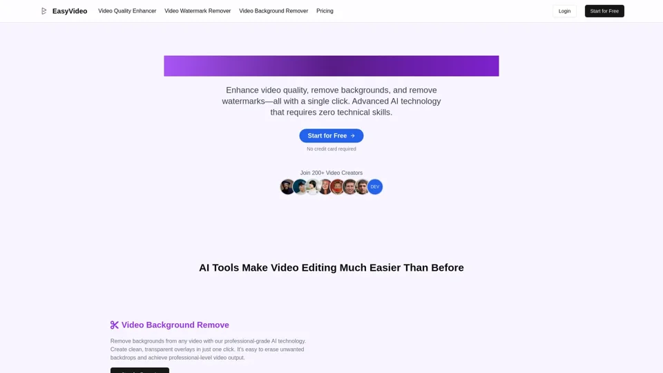 EasyVideo: Müheloses Verbessern und Bearbeiten von Videos mit KI